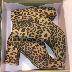 Cheetah heeled booties